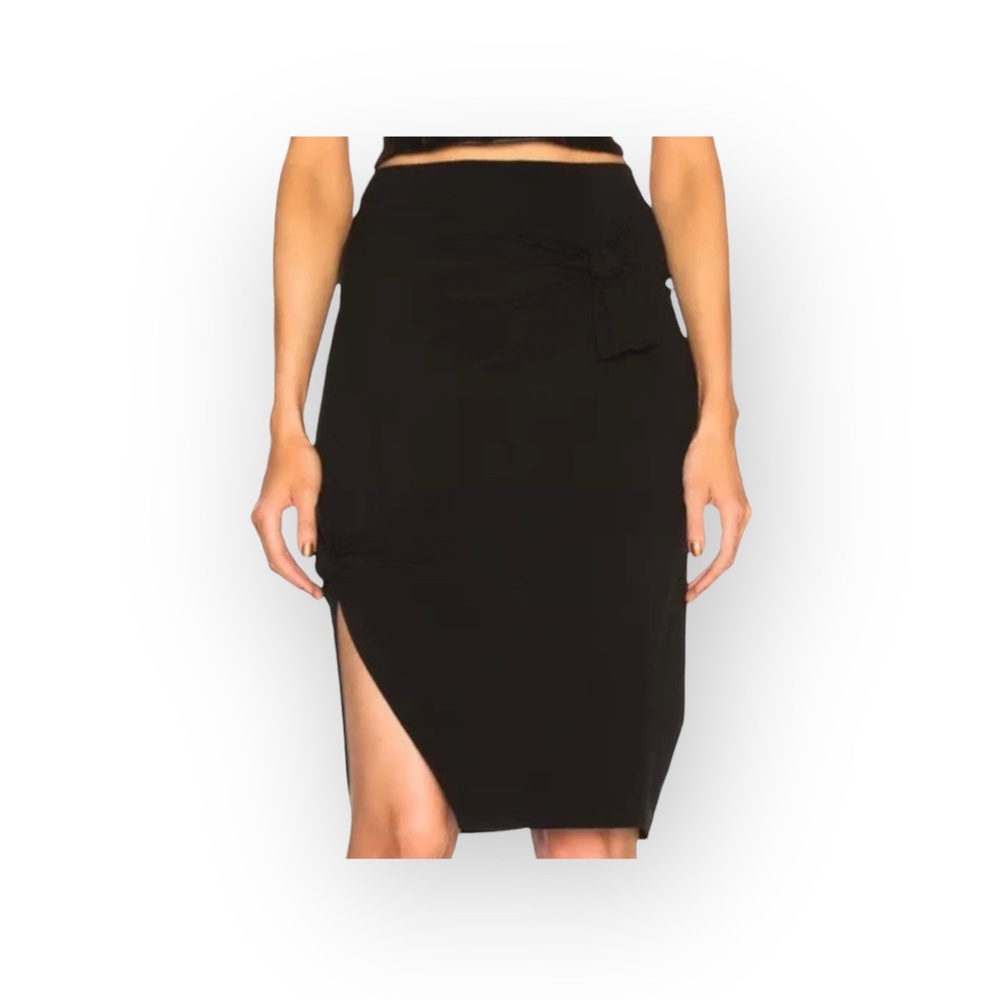 new Helmut Lang ♌︎ Slinky Sexy Knot Mini Skirt ♌︎ Black Stretch Jersey ♌︎ Large - Picture 8 of 17